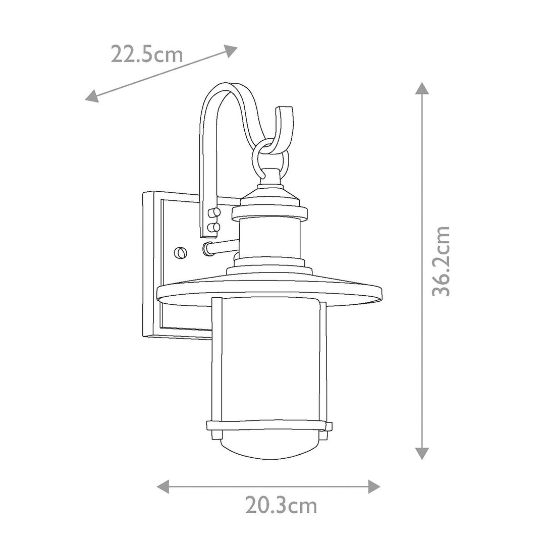 Norlys Riverwood Medium Wall Lantern KL-RIVERWOOD2-M Weathered Zinc