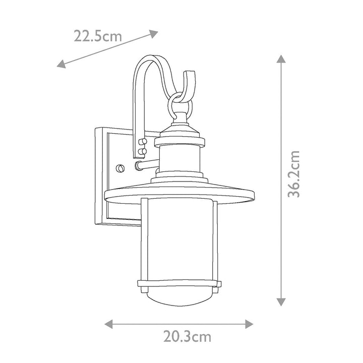 Norlys Riverwood Medium Wall Lantern KL-RIVERWOOD2-M Weathered Zinc