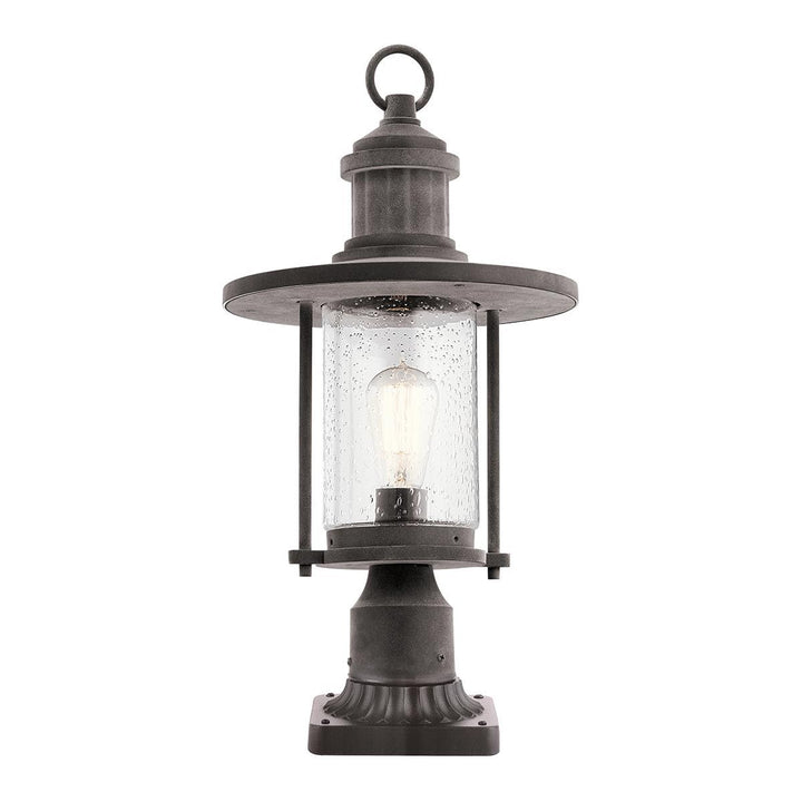 Norlys Riverwood 8" Pedestal Lantern KL-RIVERWOOD3-M Weathered Zinc