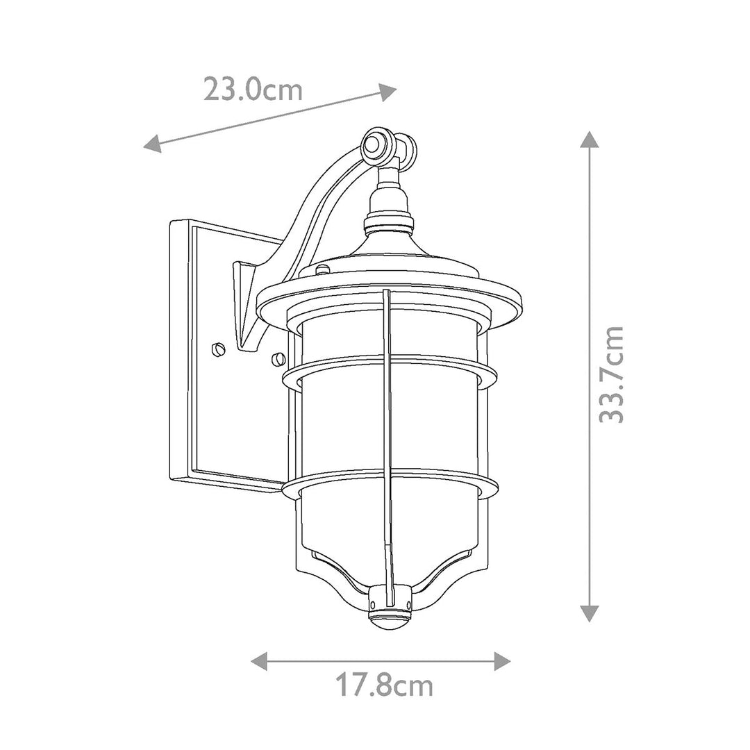 Norlys Royal Marine 1 Light Small Wall Lantern KL-ROYAL-MARINE2-S Distressed Black