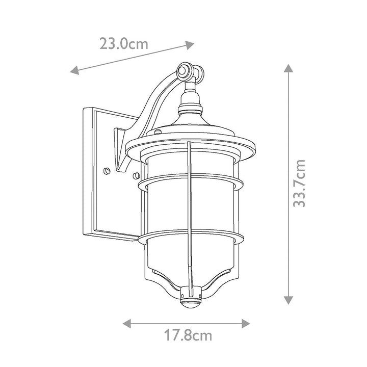 Norlys Royal Marine 1 Light Small Wall Lantern KL-ROYAL-MARINE2-S Distressed Black