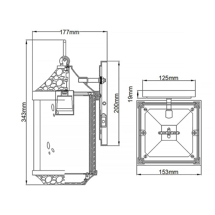 Norlys Springfield 1 Light Small Wall Lantern KL-SPRINGFIELD-S Distressed Black