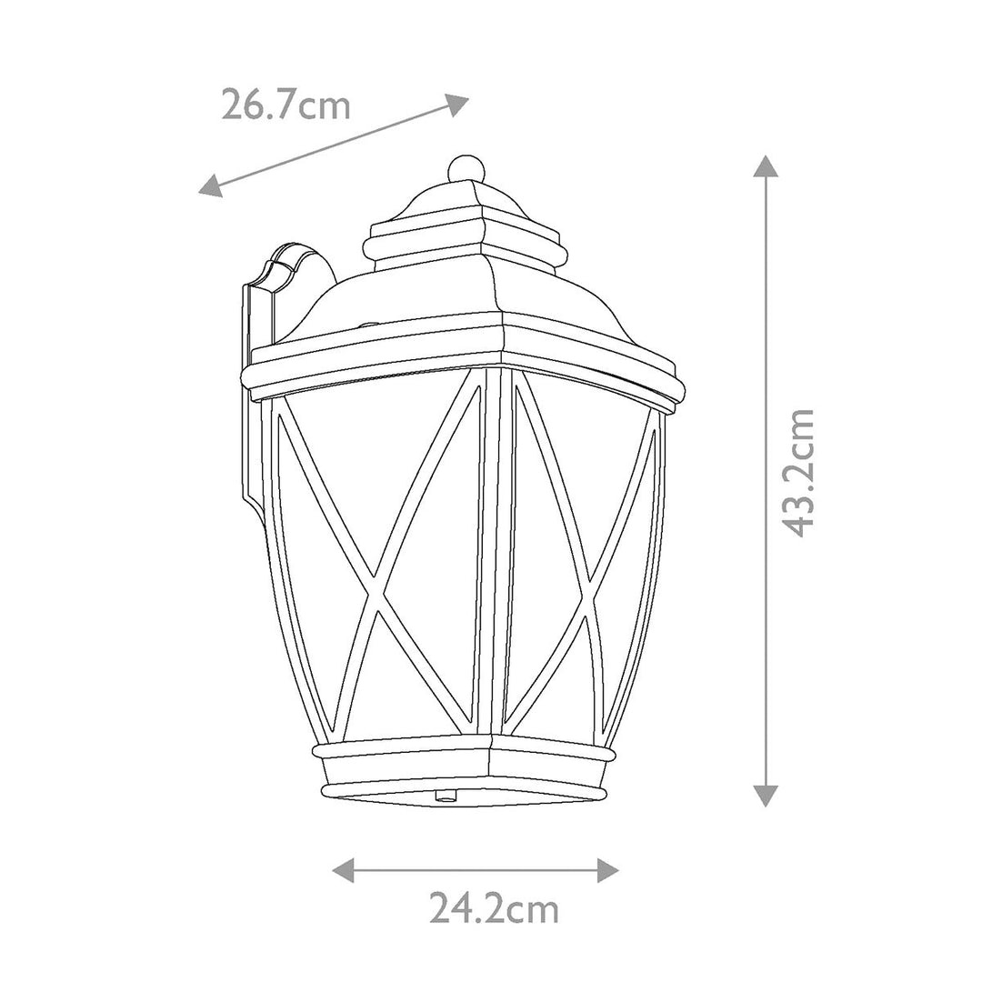 Norlys Tangier 1 Light Large Wall Lantern KL-TANGIER2-L Olde Bronze