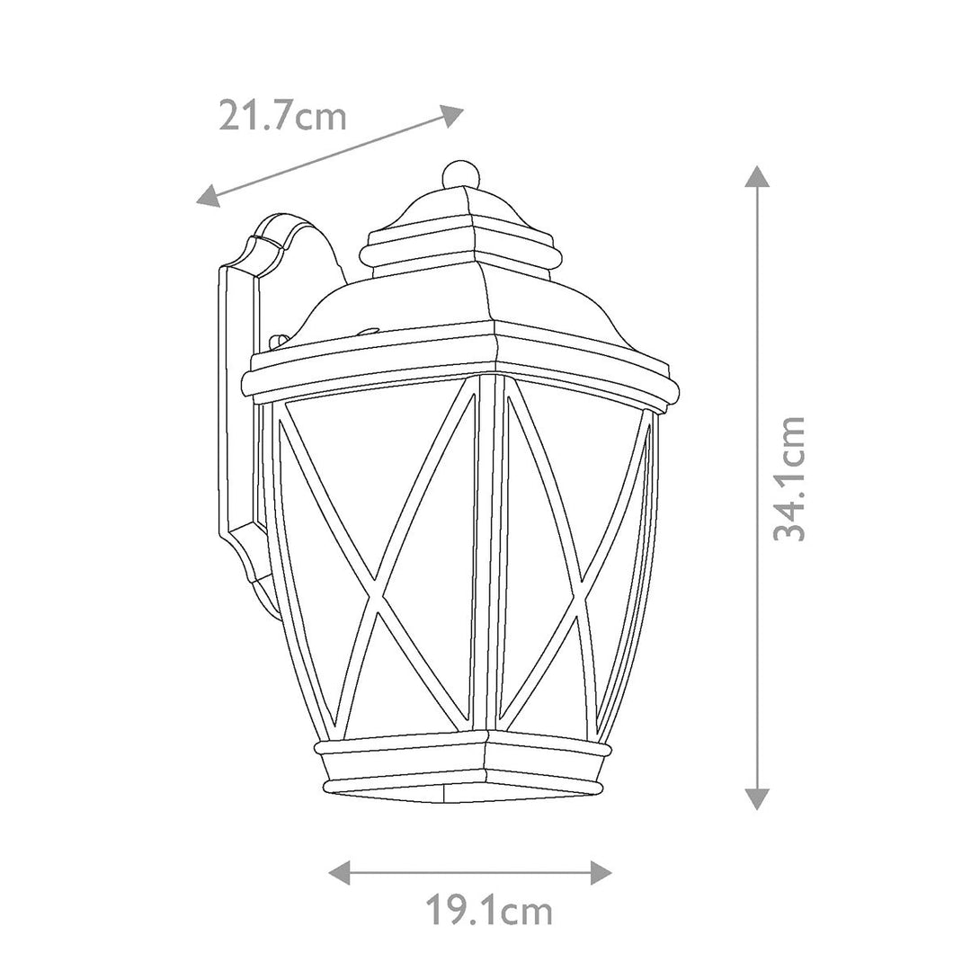 Norlys Tangier 1 Light Medium Wall Lantern KL-TANGIER2-M Olde Bronze