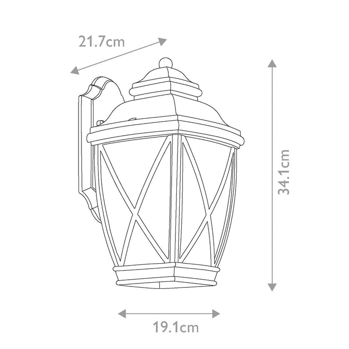 Norlys Tangier 1 Light Medium Wall Lantern KL-TANGIER2-M Olde Bronze