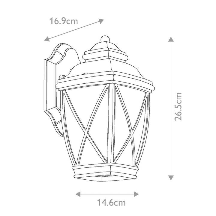Norlys Tangier 1 Light Small Wall Lantern KL-TANGIER2-S Olde Bronze