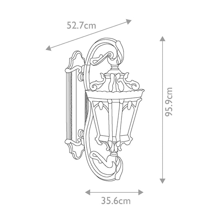 Norlys Tournai 4 Light Grand Wall Lantern KL-TOURNAI1G-L Londonderry