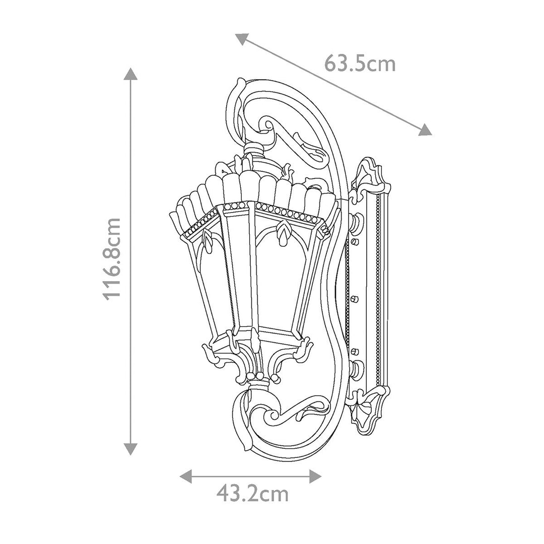 Norlys Tournai 4 Light Grand Extra Large Wall Lantern KL-TOURNAI1G-XL Londonderry