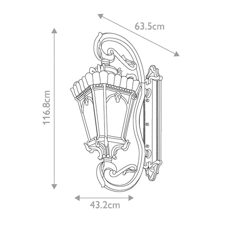 Norlys Tournai 4 Light Grand Extra Large Wall Lantern KL-TOURNAI1G-XL Londonderry