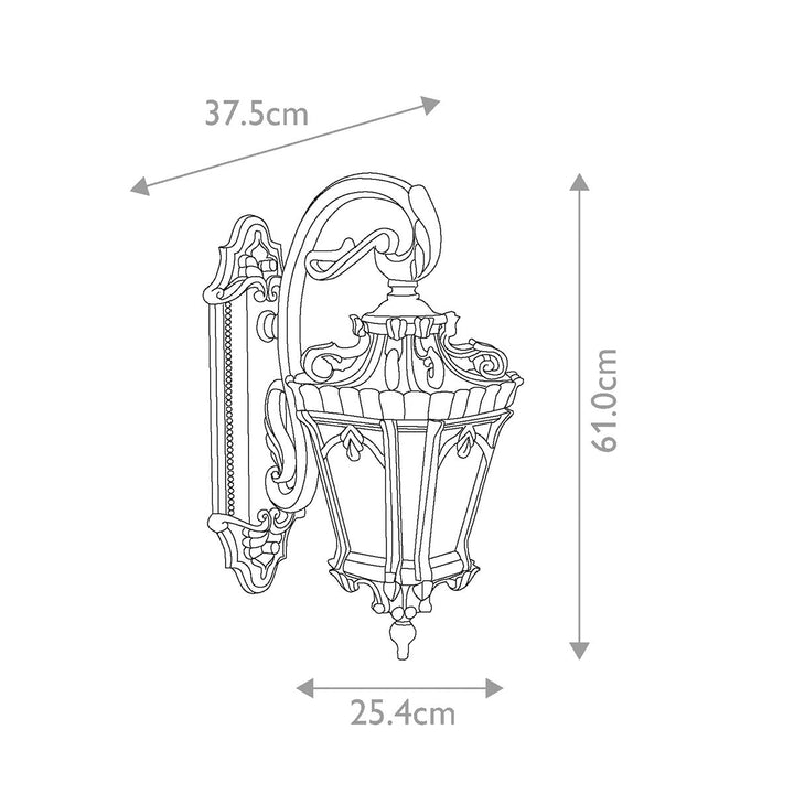 Norlys Tournai 2 Light Large Wall Lantern KL-TOURNAI2-L Londonderry