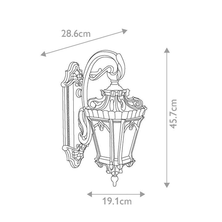 Norlys Tournai 1 Light Medium Wall Lantern KL-TOURNAI2-M Londonderry