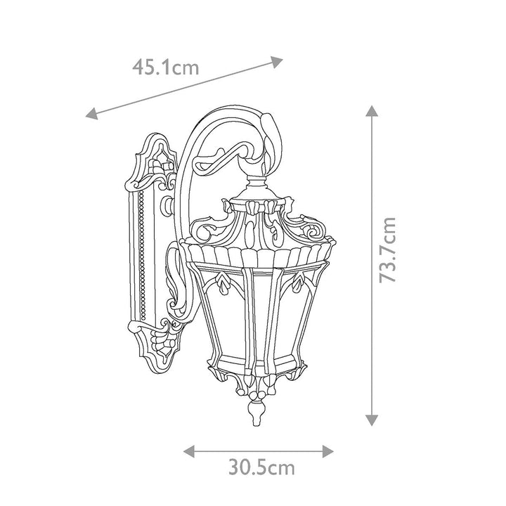 Norlys Tournai 3 Light Extra Large Wall Lantern KL-TOURNAI2-XL Londonderry