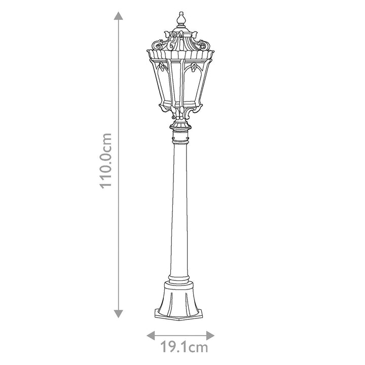 Norlys Tournai 1 Light Medium Pillar KL-TOURNAI4-M Londonderry