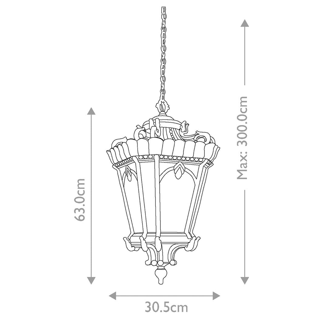 Norlys Tournai 3 Light Extra Large Chain Lantern KL-TOURNAI8-XL Londonderry
