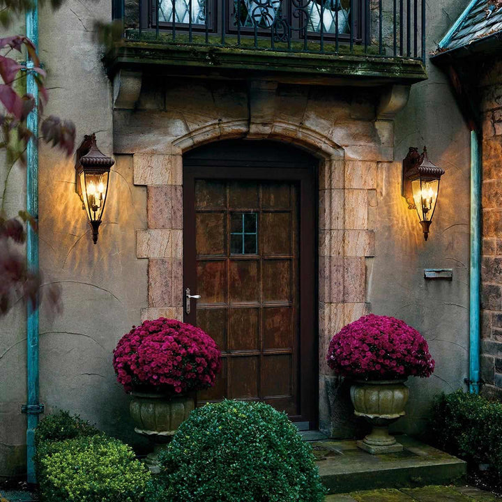 Norlys Venetian Rain 3 Light Large Wall Lantern KL-VENETIAN2-L Brushed Bronze