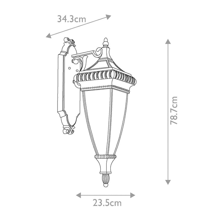 Norlys Venetian Rain 3 Light Large Wall Lantern KL-VENETIAN2-L Brushed Bronze