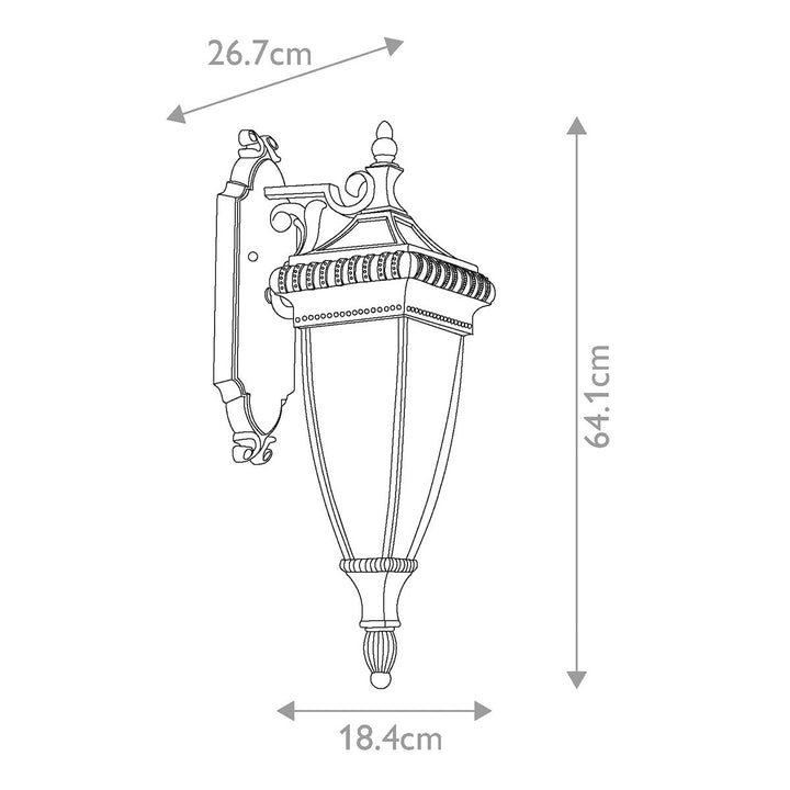 Norlys Venetian Rain 2 Light Medium Wall Lantern KL-VENETIAN2-M Brushed Bronze