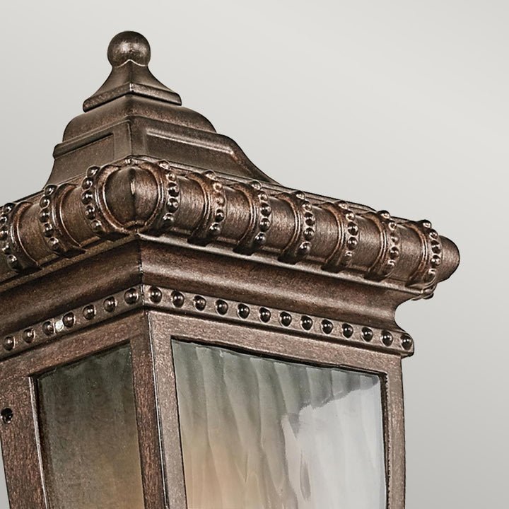 Norlys Venetian Rain 1 Light Half Wall Lantern KL-VENETIAN7-S Brushed Bronze