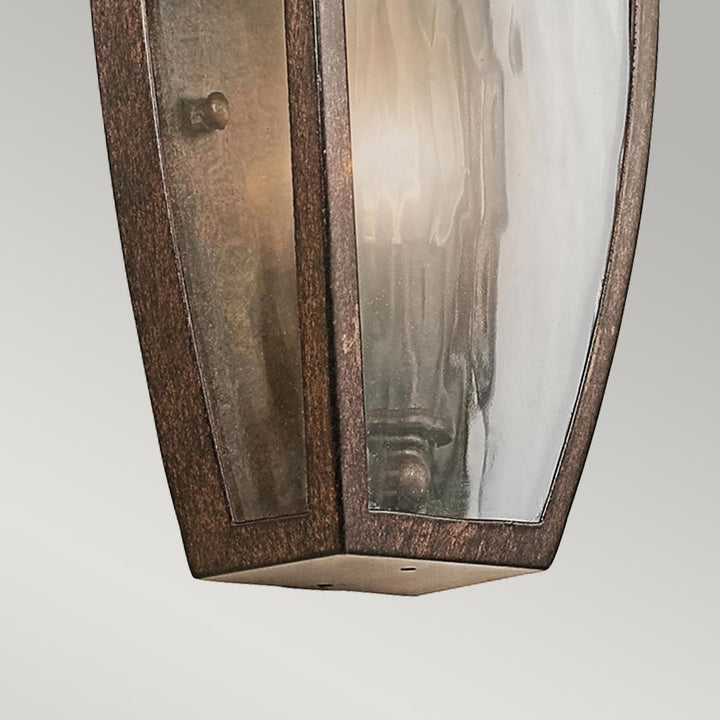 Norlys Venetian Rain 1 Light Half Wall Lantern KL-VENETIAN7-S Brushed Bronze