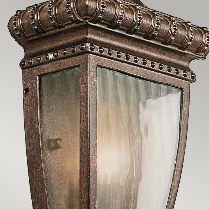 Norlys Venetian Rain 1 Light Half Wall Lantern KL-VENETIAN7-S Brushed Bronze