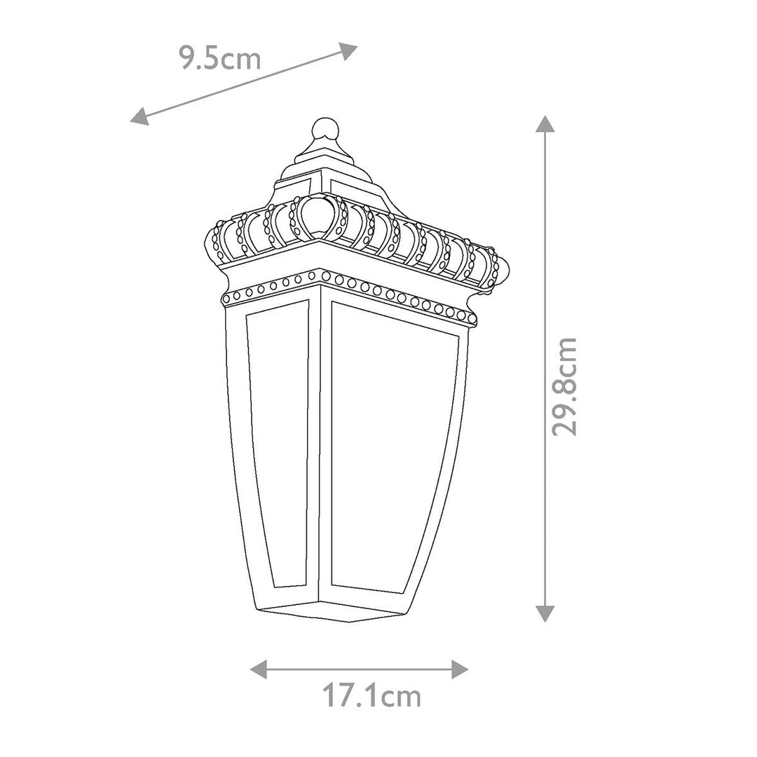 Norlys Venetian Rain 1 Light Half Wall Lantern KL-VENETIAN7-S Brushed Bronze