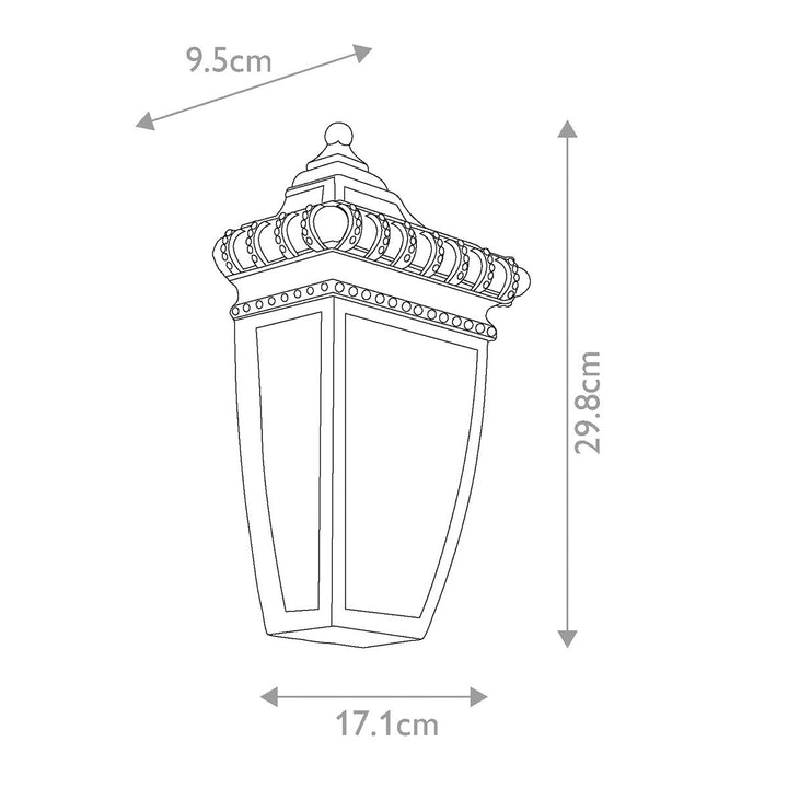 Norlys Venetian Rain 1 Light Half Wall Lantern KL-VENETIAN7-S Brushed Bronze