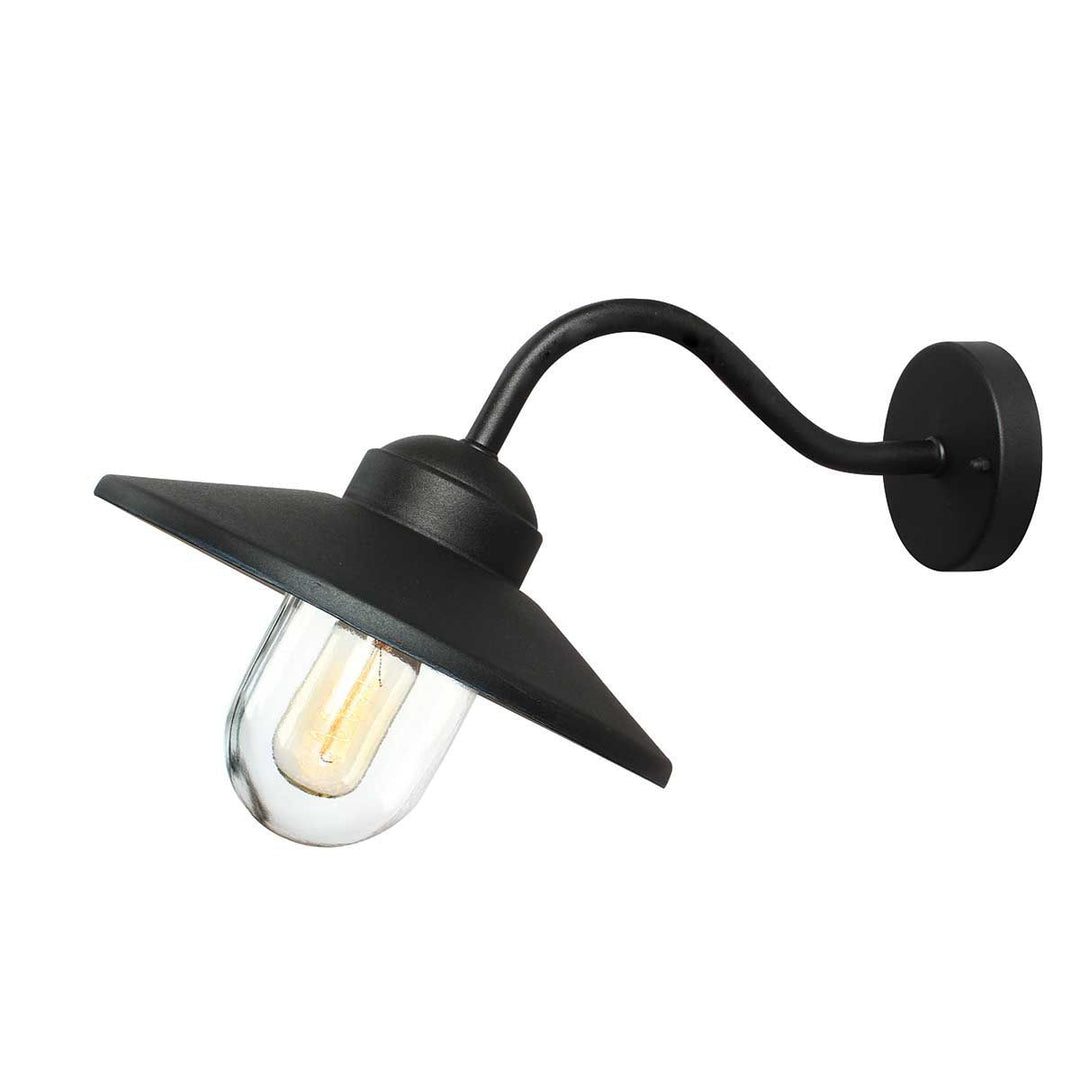 Norlys Klampenborg 1 Light Wall Lantern KLAMPENBORG-BK Black