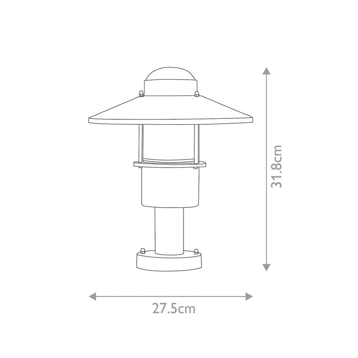 Norlys Klampenborg 1 Light Pedestal with PIR KLAMPENBORG-PED-PIR-SIL Silver