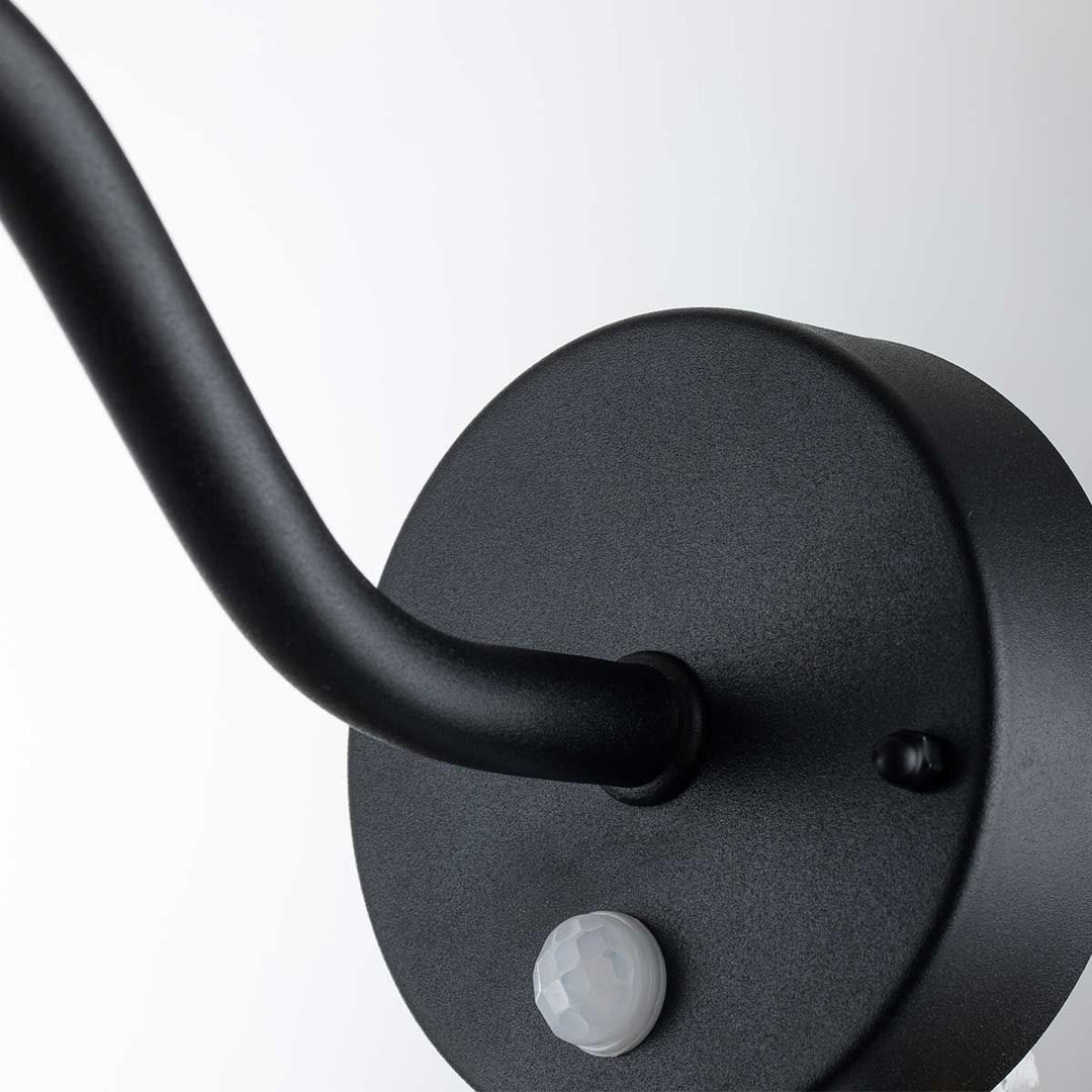 Norlys Klampenborg 1 Light Wall Lantern with PIR KLAMPENBORG-PIR-BK Black