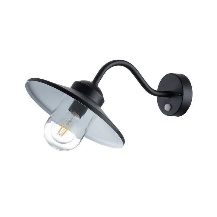 Norlys Klampenborg 1 Light Wall Lantern with PIR KLAMPENBORG-PIR-BK Black