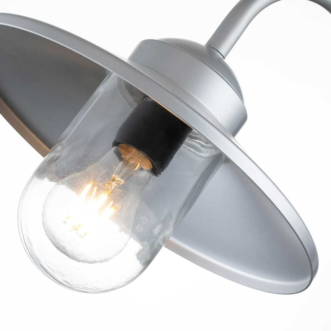 Norlys Klampenborg 1 Light Wall Lantern with PIR KLAMPENBORG-PIR-SIL Silver