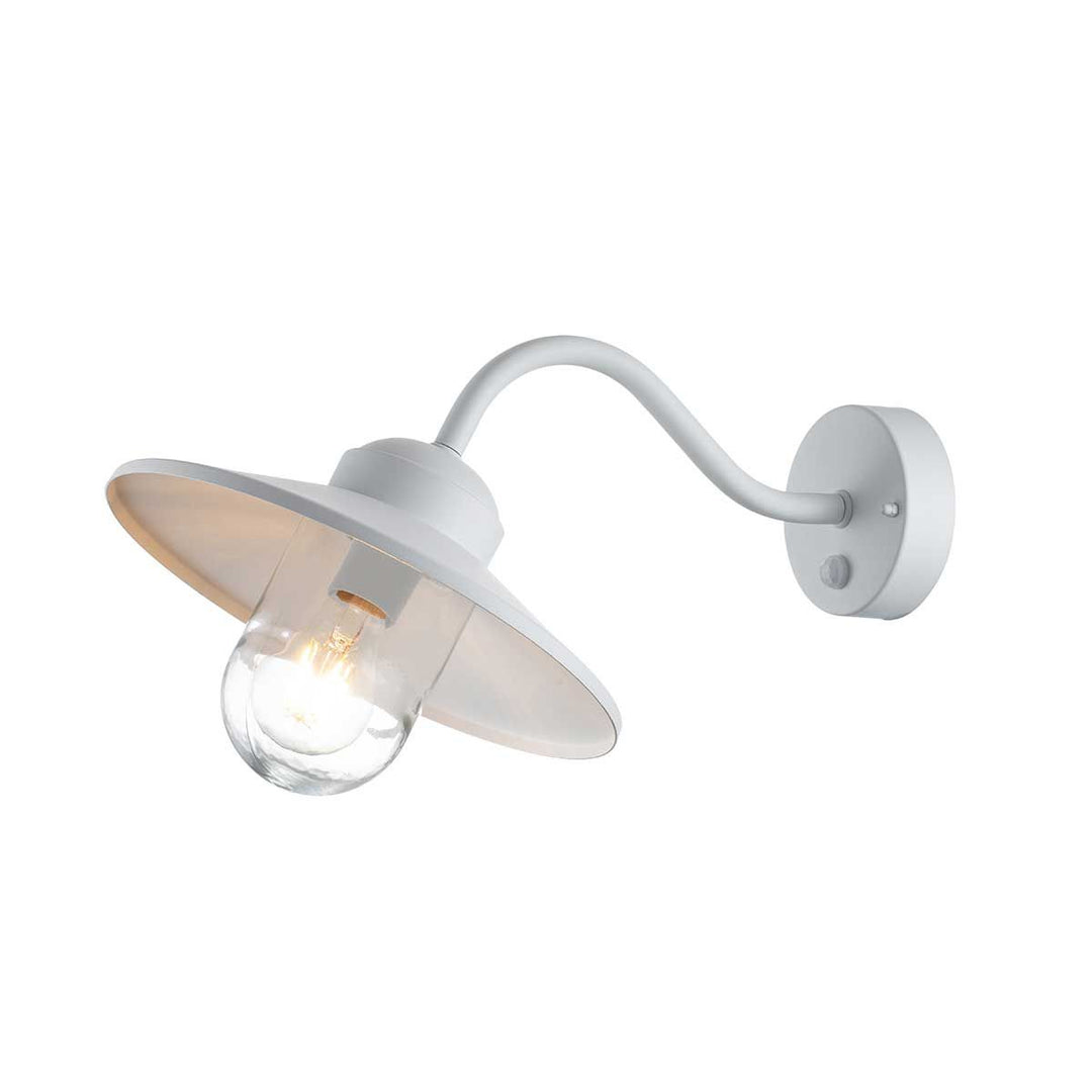 Norlys Klampenborg 1 Light Wall Lantern with PIR KLAMPENBORG-PIR-WHT White