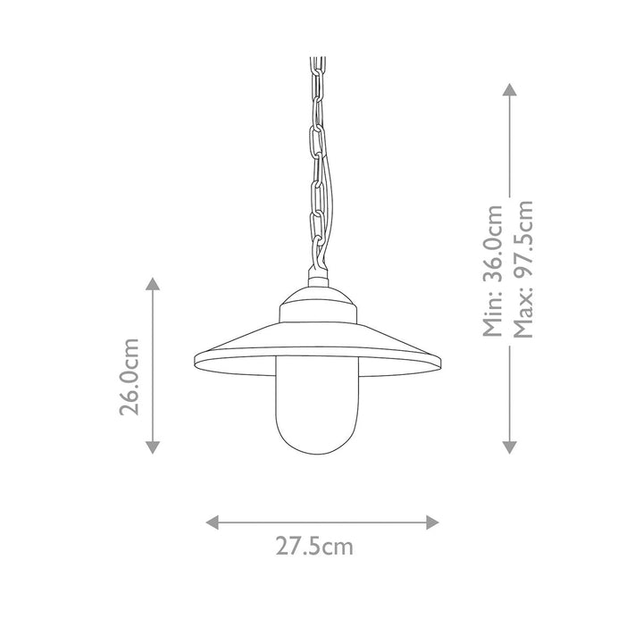 Norlys Klampenborg 1 Light Chain Lantern KLAMPENBORG8 Silver