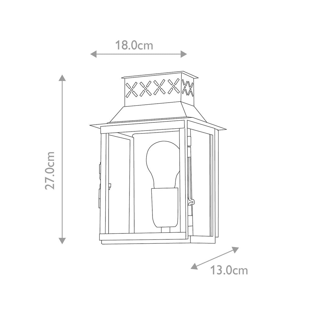 Norlys Lambeth Palace 1 Light Wall Lantern - Brass LAMBETH-PALACE Aged Brass
