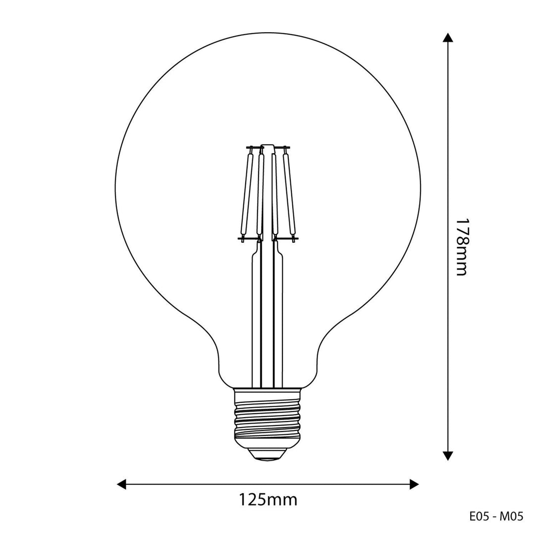 LED Filament Extra Large Globe Bulb G125 4W 470LM E27 Milky 2700K