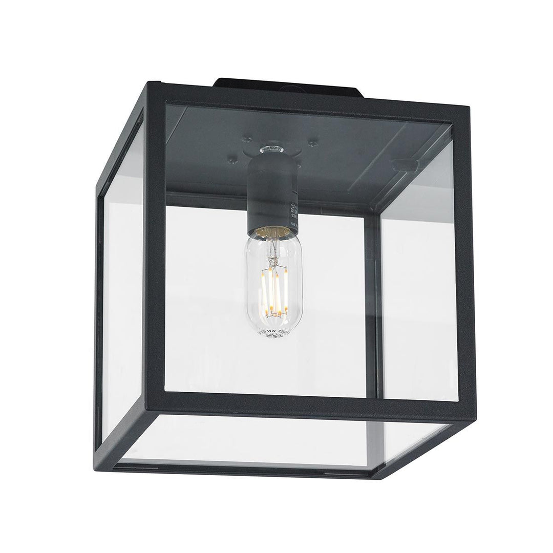 Elstead Lighting Lofoten 1 Light Flush - Cube     LOFOTEN-F1-BLK Black