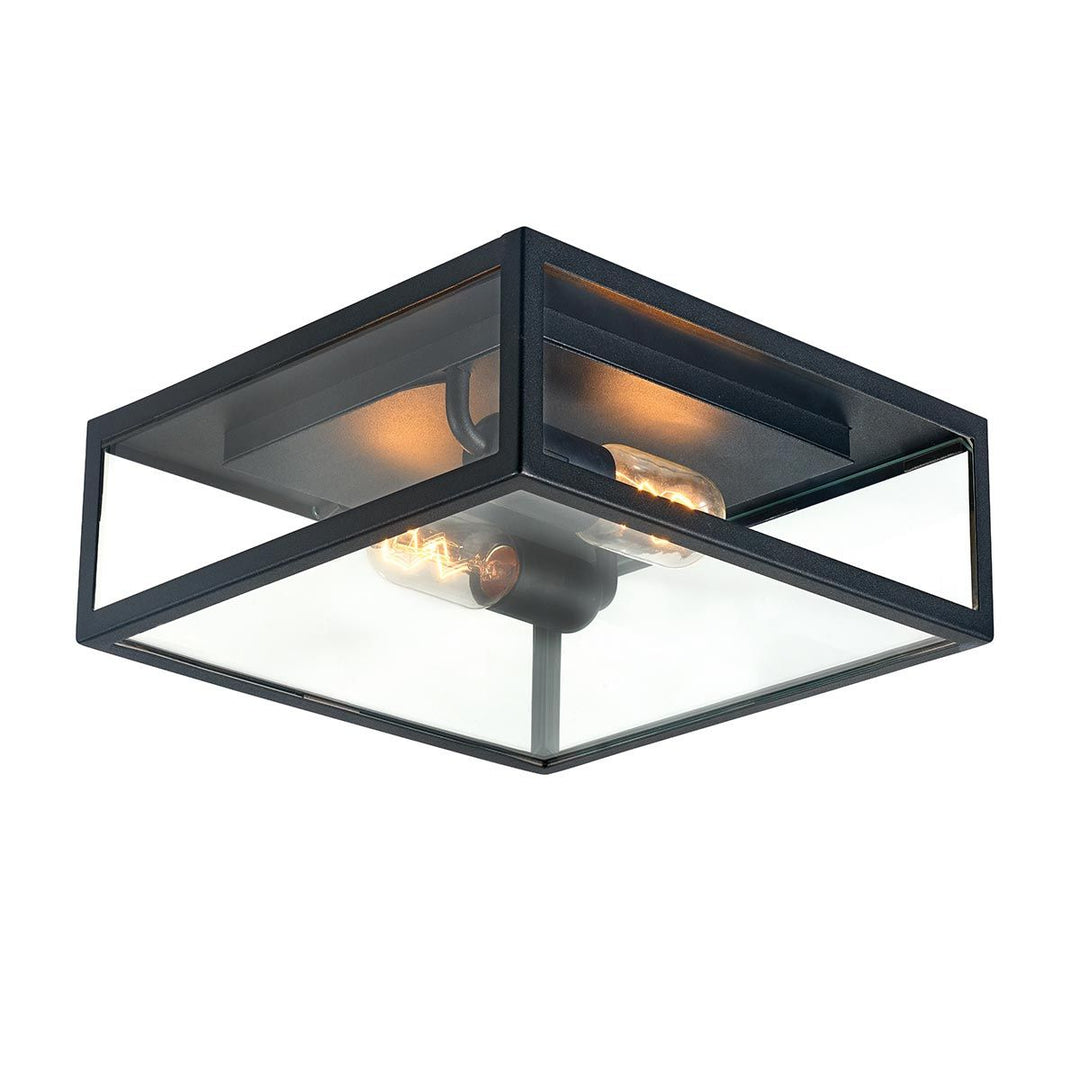 Elstead Lighting Lofoten 2 Light Flush - Flat     LOFOTEN-F2-BLK Black