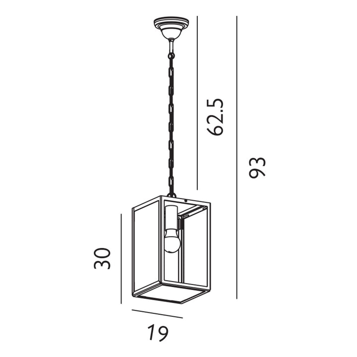 Elstead Lighting Lofoten 1 Light Chain Lantern       LOFOTEN8-BLK Black
