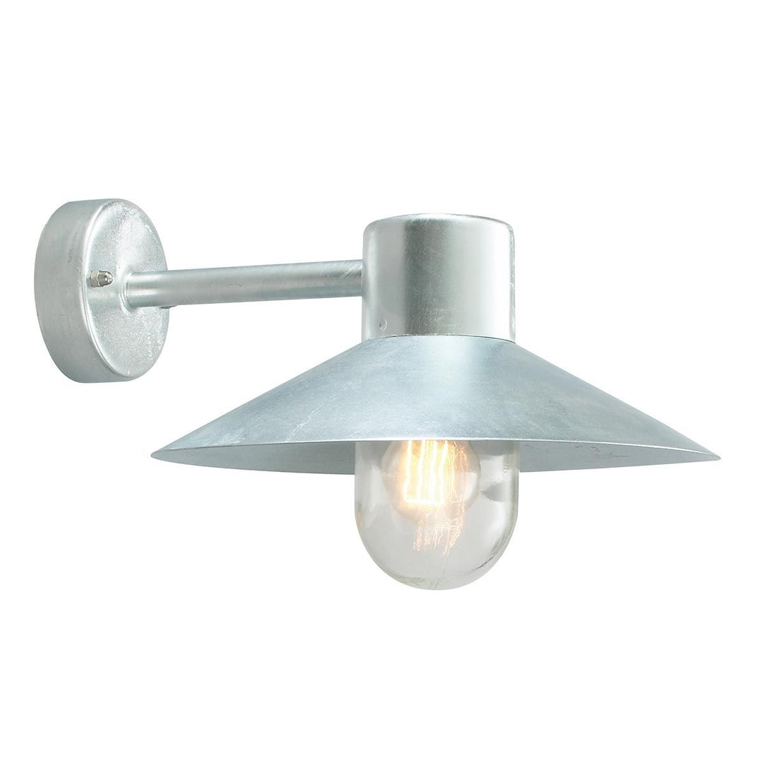 Elstead Lighting Lund 1 Light Wall Lantern - Galvanised LUND-GAL-C Galvanised