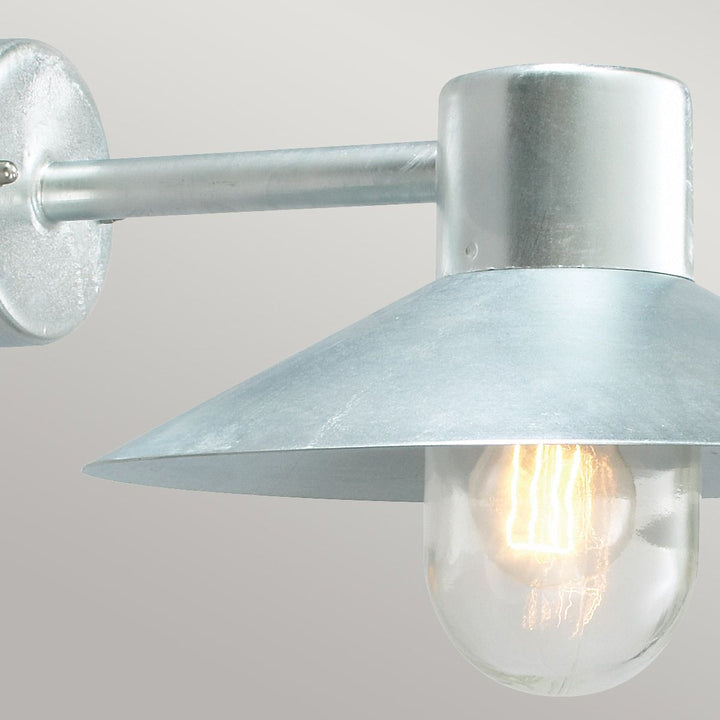 Elstead Lighting Lund 1 Light Wall Lantern - Galvanised LUND-GAL-C Galvanised