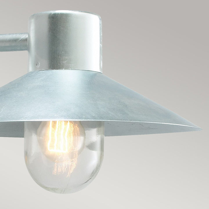 Elstead Lighting Lund 1 Light Wall Lantern - Galvanised LUND-GAL-C Galvanised