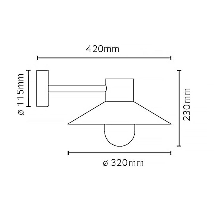 Elstead Lighting Lund 1 Light Wall Lantern - Galvanised LUND-GAL-C Galvanised