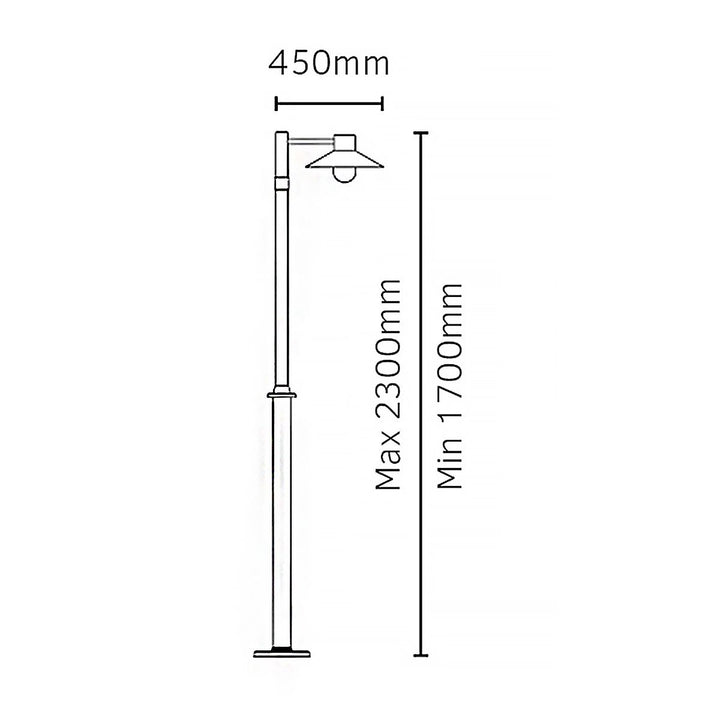 Elstead Lighting Lund 1 Light Lamp Post - Galvanised LUND5-GAL-C Galvanised