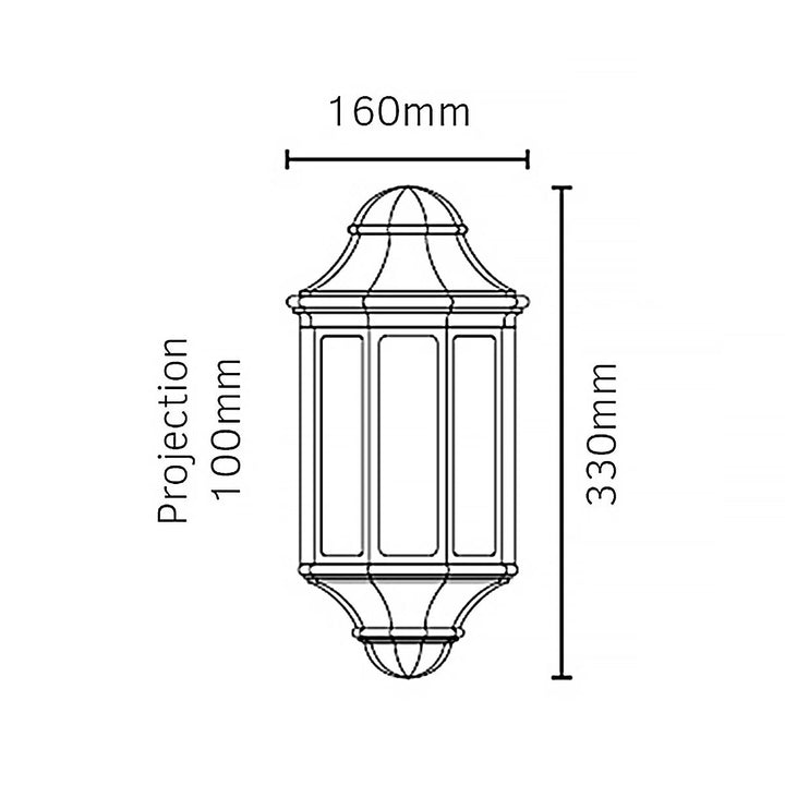 Elstead Lighting Malaga Mini 1 Light Mini Wall Lantern - Black  M8-2-MINI-BLACK Black