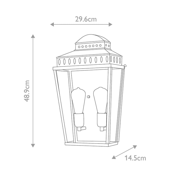 Norlys Mansion House 1 Light Large Wall Lantern MANSION-HOUSE-L-BR Aged Brass