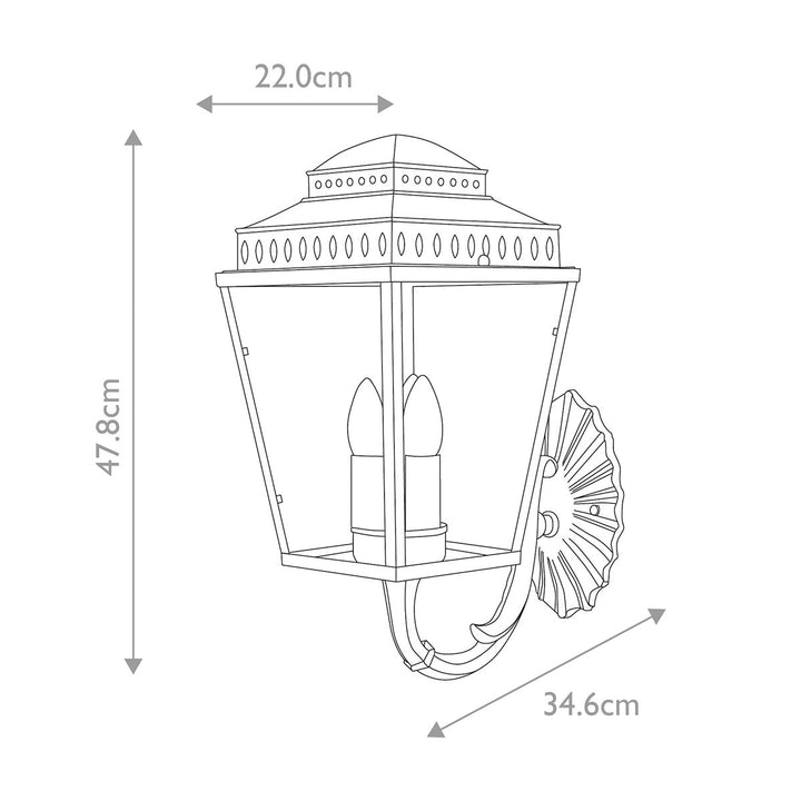 Norlys Mansion House 3 Light Wall Lantern MANSION-HOUSE-WB1-BR Aged Brass