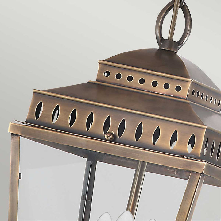 Norlys Mansion House 3 Light Chain Lantern MANSION-HOUSE8-BR Aged Brass