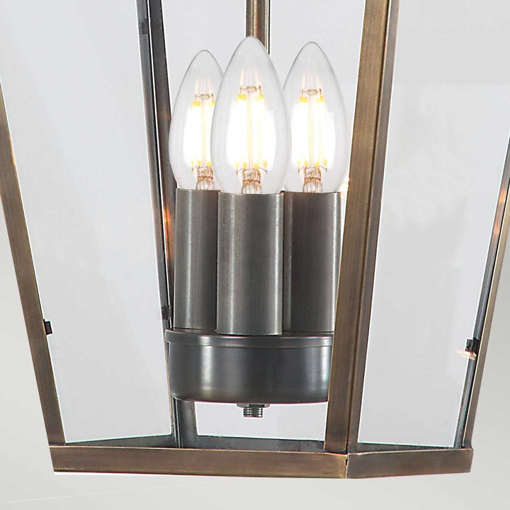 Norlys Mansion House 3 Light Chain Lantern MANSION-HOUSE8-BR Aged Brass