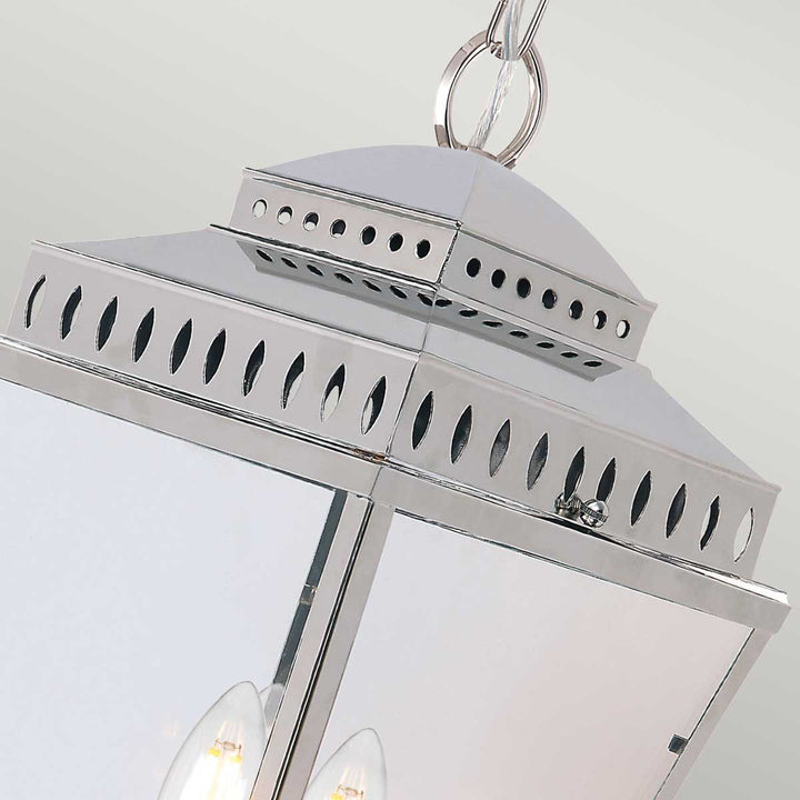 Norlys Mansion House 3 Light Chain Lantern MANSION-HOUSE8-PN Polished Nickel
