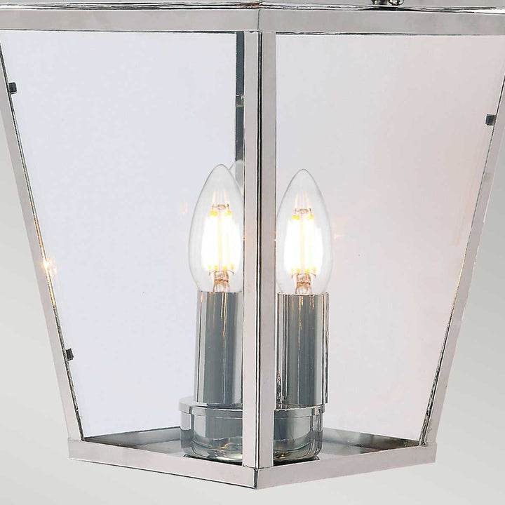 Norlys Mansion House 3 Light Chain Lantern MANSION-HOUSE8-PN Polished Nickel